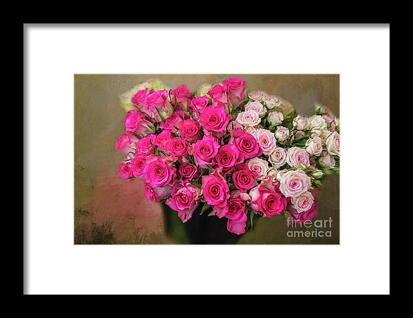 Roses Framed Print featuring the photograph Bunch Of Roses by Eva Lechner