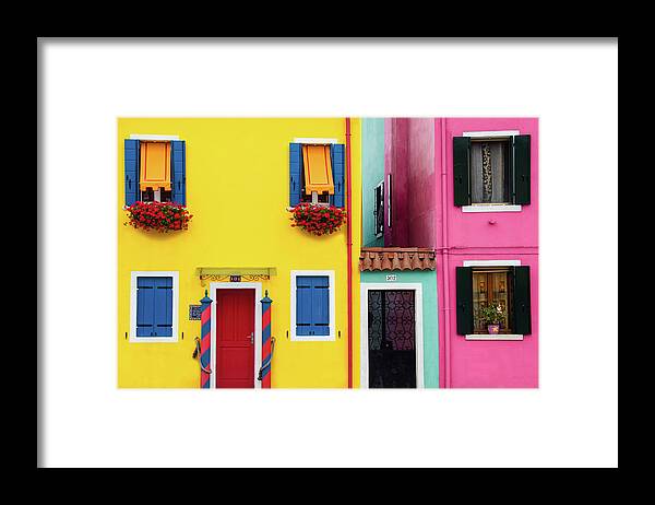 Burano Framed Print featuring the photograph Burano Colors by Louise Tanguay