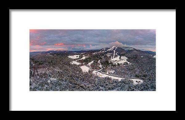 2021 Framed Print featuring the photograph Burke Mountain, VT at Sunset by John Rowe