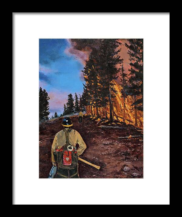 Wildland Fire Framed Print featuring the digital art Burn Out by Les Herman