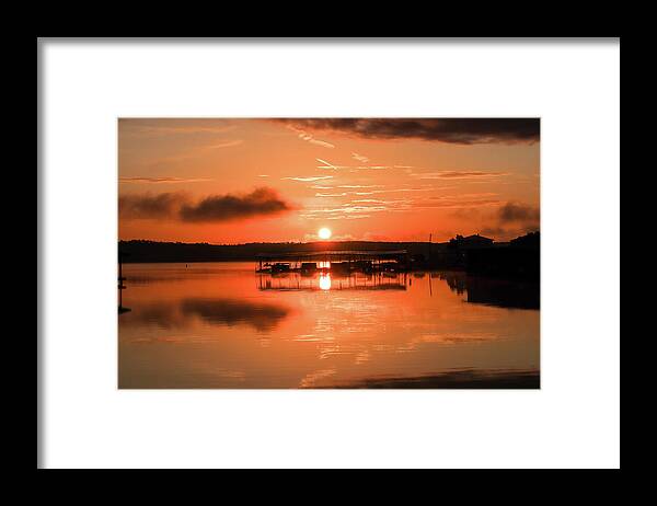 Lake Framed Print featuring the photograph Burning Clouds Sunrise by Ed Williams