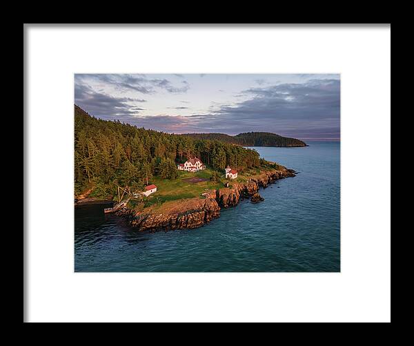 Lighthouse Framed Print featuring the photograph Burrows Island Sunset 2 by Michael Rauwolf