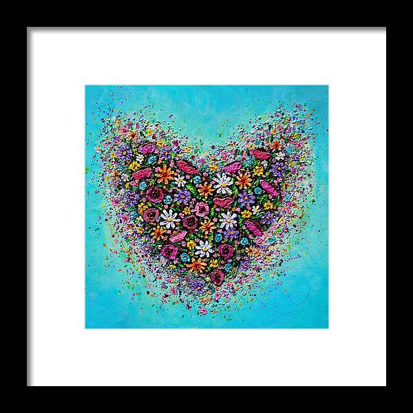 Heart Framed Print featuring the painting Bursting with Love by Amanda Dagg
