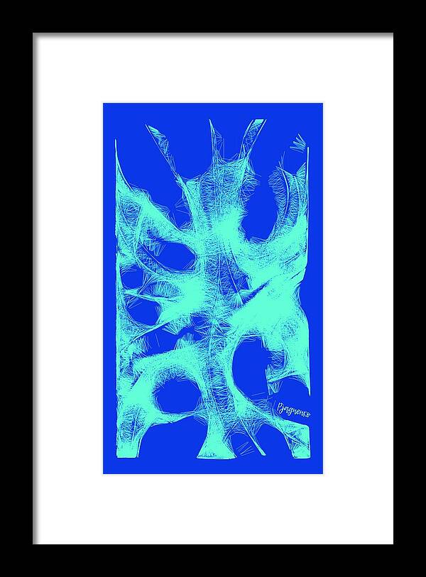 Butterfly Framed Print featuring the digital art Buterfly blue by Ljev Rjadcenko