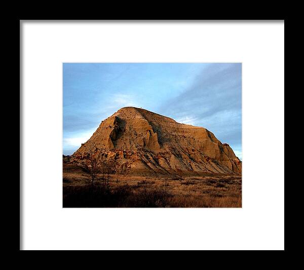 Butte Framed Print featuring the photograph Butte in the Evening Light by Amanda R Wright