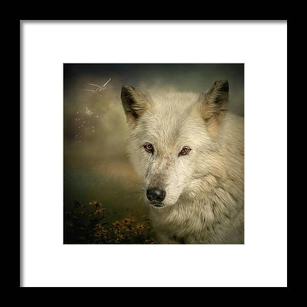 Wolf Framed Print featuring the digital art Buttercup by Maggy Pease