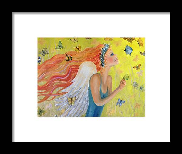 Fairy Framed Print featuring the painting Butterflies are Free by Barbara Landry