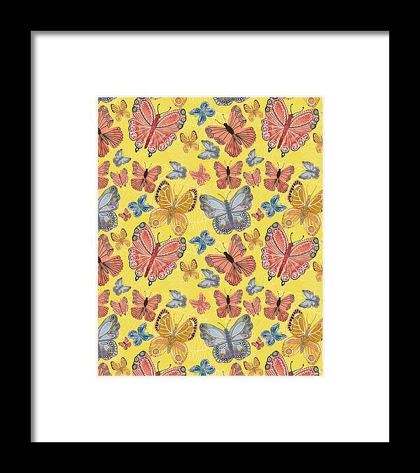 Butterflies Framed Print featuring the mixed media Butterflies Are Free by Blenda Studio