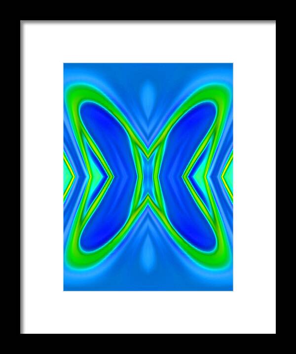 Abstract Art Framed Print featuring the digital art Butterfly Abstract Blue by Ronald Mills