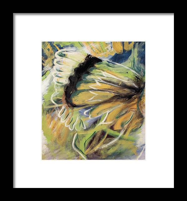 Butterfly Framed Print featuring the painting Butterfly Abstract by Pamela Schwartz