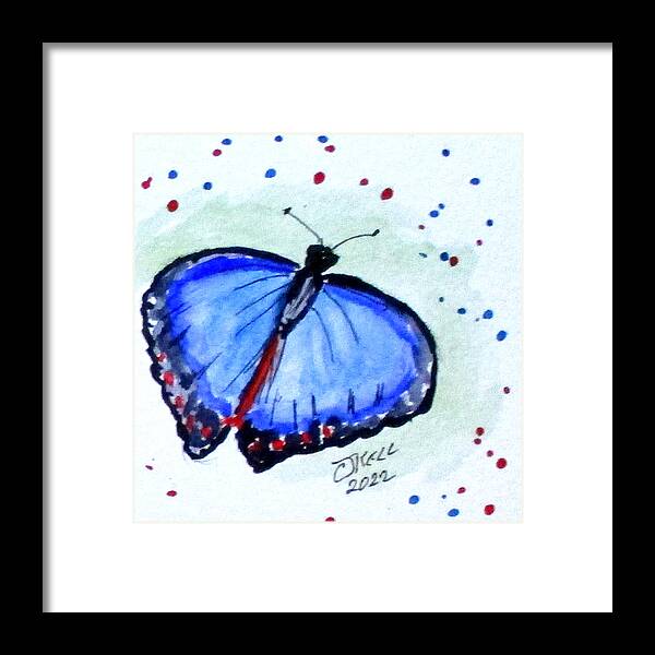Clyde J. Kell Framed Print featuring the painting Butterfly No4 by Clyde J Kell
