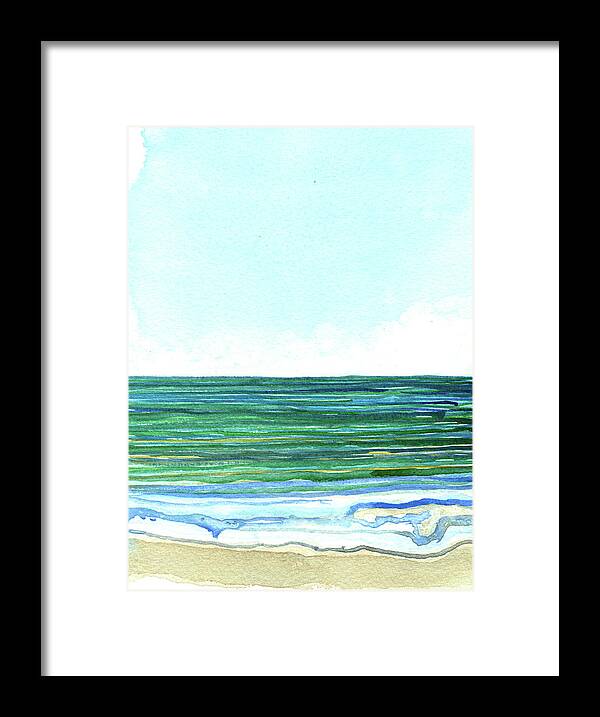 Ocean Framed Print featuring the painting By the Ocean by Michele Fritz
