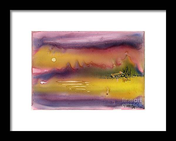 Dreamlike Framed Print featuring the painting Cabin Dream Landscape by Tammy Nara