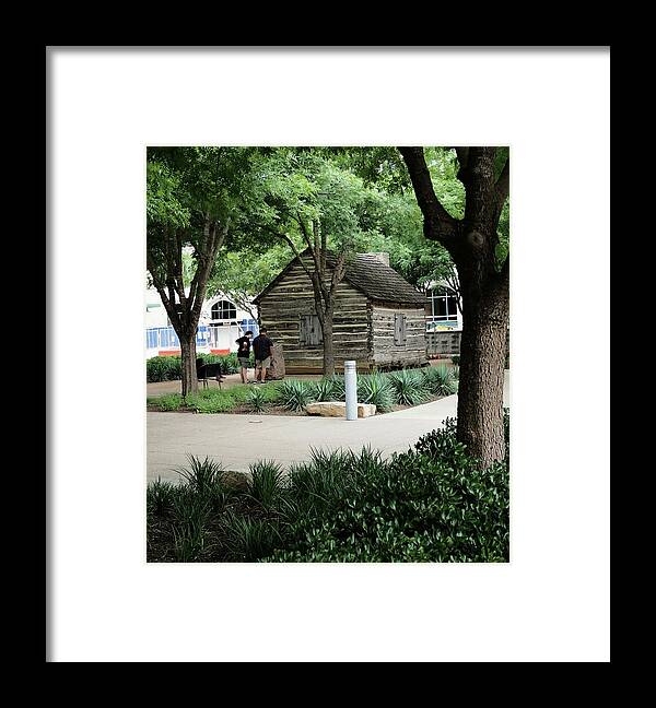 Green Framed Print featuring the photograph Cabin in the Park by C Winslow Shafer