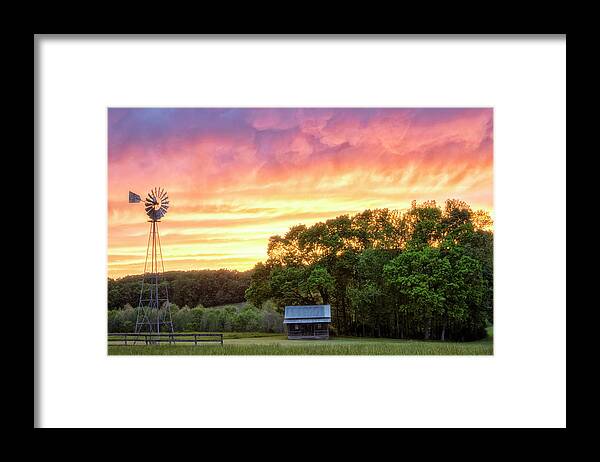 Cabin Framed Print featuring the photograph Cabin Sunset by Russell Pugh