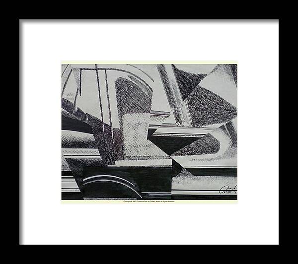 Cadillac Framed Print featuring the drawing Cadillac cubism by Cepiatone Fine Art Callie E Austin