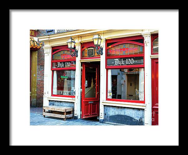 Cafe Dijk 120 Framed Print featuring the photograph Cafe Dijk 120 in Amsterdam by John Rizzuto