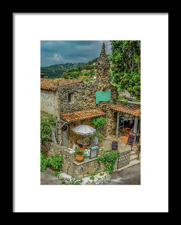 France Framed Print featuring the photograph Cafe Les Baux-de-Provence by Marcy Wielfaert