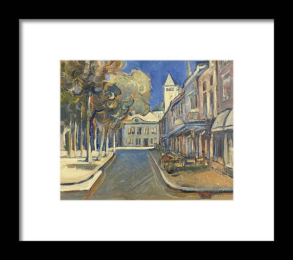 Cafe Perroen Framed Print featuring the painting Cafe Perroen Maastricht by Nop Briex