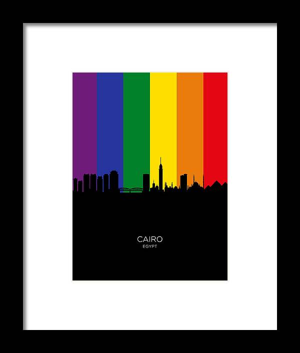 Cairo Framed Print featuring the digital art Cairo Egypt Skyline #38 by Michael Tompsett