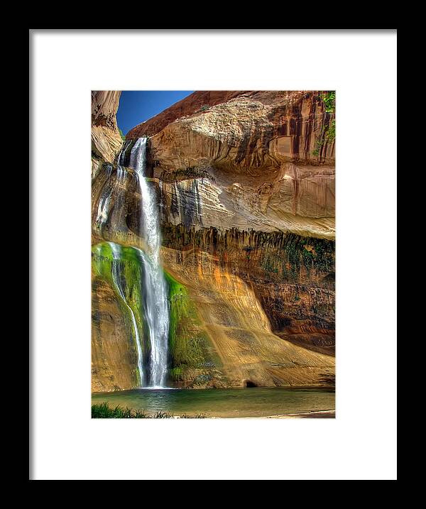 Calf Creek Framed Print featuring the photograph Calf Creek Falls by Farol Tomson