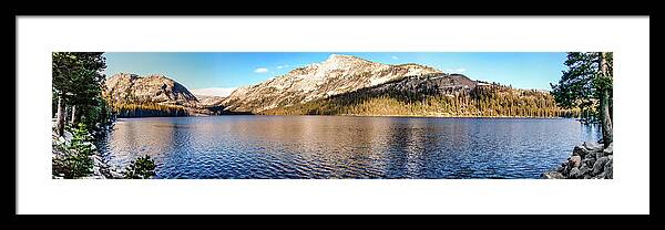 California Framed Print featuring the photograph California Mountains Cold Lake Waters panorama by Dan Carmichael