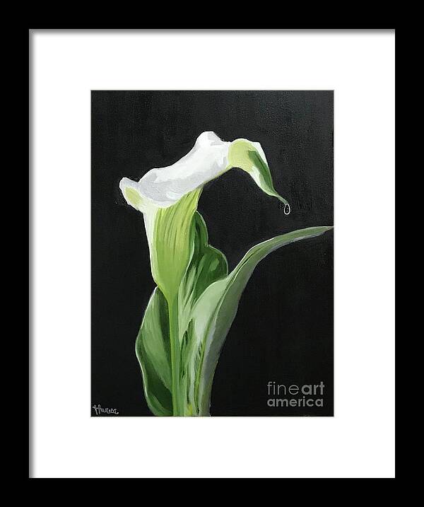 Original Art Work Framed Print featuring the painting Calla Lily by Theresa Honeycheck