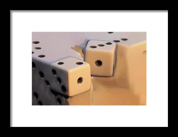 Macro Framed Print featuring the photograph Calving Dice by Jim Painter