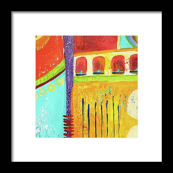 Calypso Framed Print featuring the painting CALYPSO Colorful Abstract Painting by Lynnie Lang