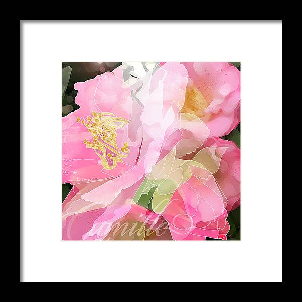 Floral Framed Print featuring the digital art Camille by Gina Harrison
