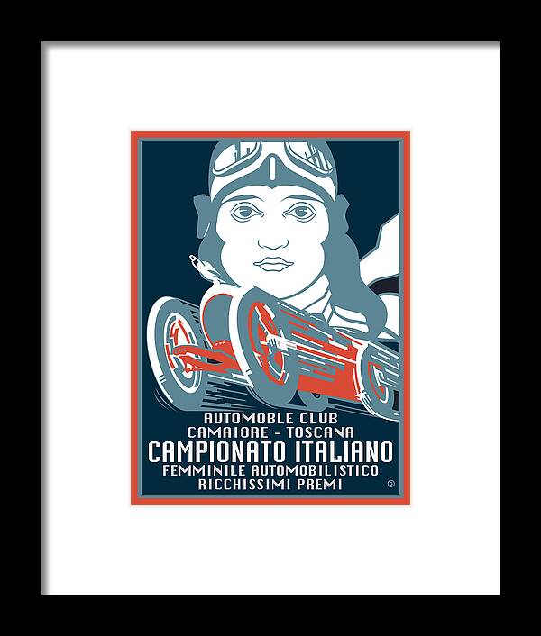 Racing Framed Print featuring the digital art Campionato Italiano by Gary Grayson