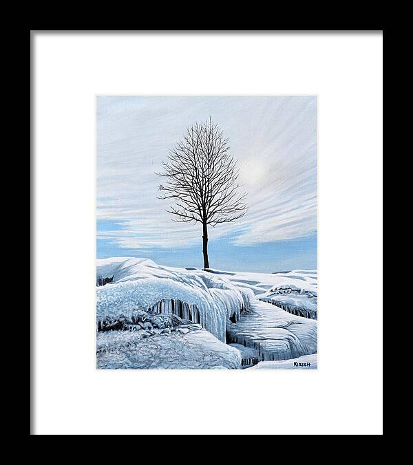 Frozen Framed Print featuring the painting Canadian Perseverance by Kenneth M Kirsch