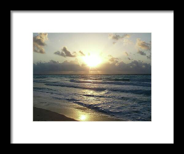 Cancun Sunrise Framed Print featuring the photograph Cancun Sunrise by Ellen Henneke