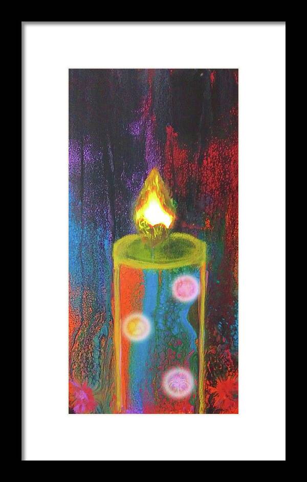 Candle Framed Print featuring the mixed media Candle In The Rain by Anna Adams