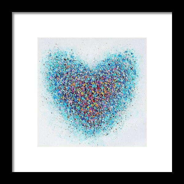 Blue Heart Framed Print featuring the painting Candy Heart by Amanda Dagg