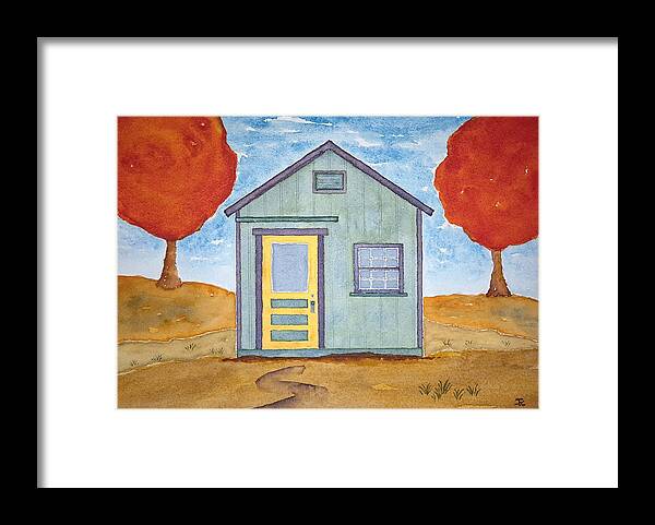 Watercolor Framed Print featuring the painting Cannery Row Shack by John Klobucher