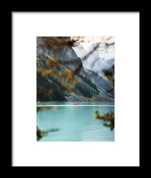  Framed Print featuring the photograph Canoe at Lake Louise by William Boggs