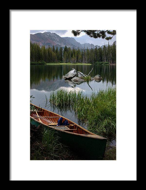Canoe Framed Print featuring the photograph Canoe on Lake Mary, Mammoth Lakes. California by Bonnie Colgan