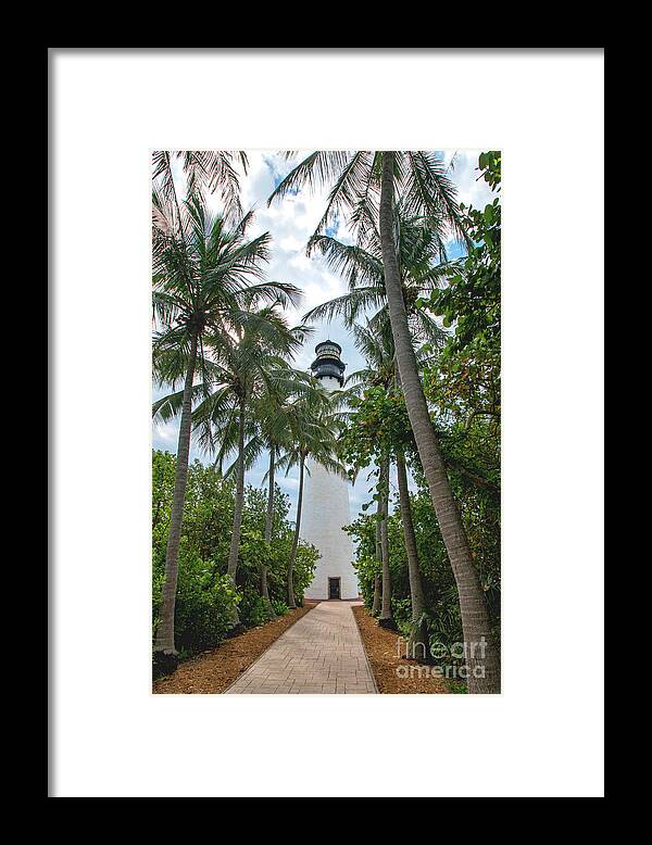 Cape Framed Print featuring the photograph Cape Florida Lighthouse on Key Biscayne by Beachtown Views