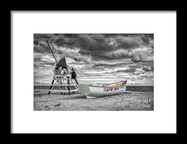 Cape May Point Framed Print featuring the photograph Cape May Beach Lifeguard Stand by Nick Zelinsky Jr
