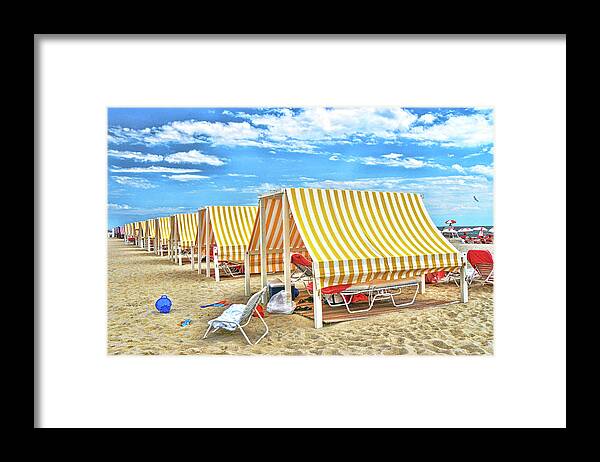 Cape May Framed Print featuring the photograph Cape May Cabanas 2 by Allen Beatty