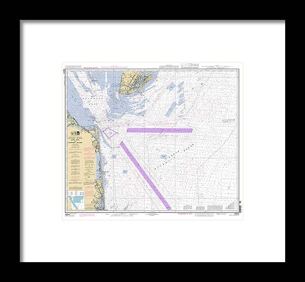 Cape May To Fenwick Island Framed Print featuring the digital art Cape May to Fenwick Island, NOAA Chart 12214 by Nautical Chartworks