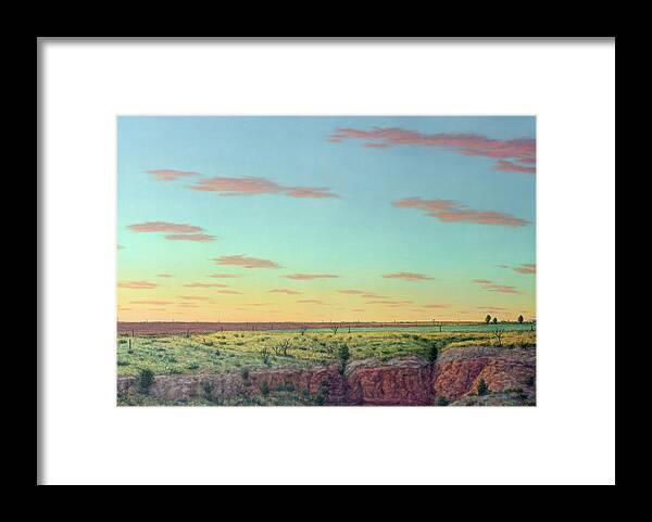 Sunset Framed Print featuring the painting Caprock Edge by James W Johnson
