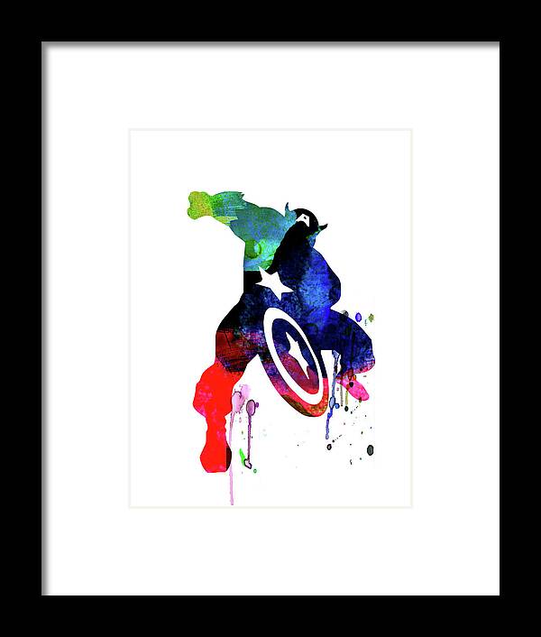 Captain America Framed Print featuring the digital art Captain America II by Naxart Studio