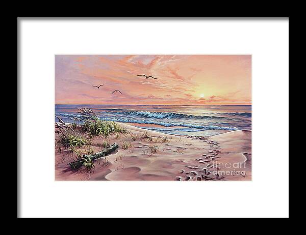 Seascape Framed Print featuring the painting Captured in the Morning Light by Joe Mandrick