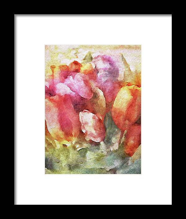 Tulip Bouquet Framed Print featuring the painting Captured Spring by Susan Maxwell Schmidt
