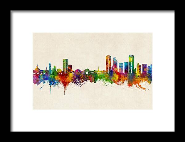 Caracas Framed Print featuring the digital art Caracas Venezuela Skyline #51 by Michael Tompsett