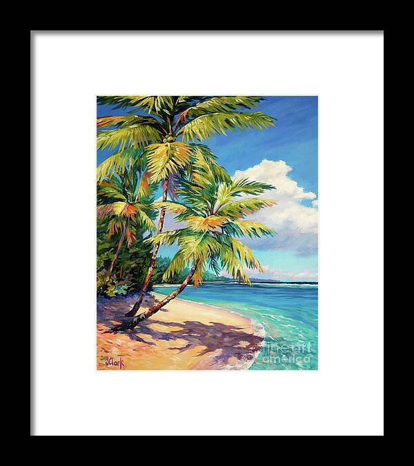 Art Framed Print featuring the painting Caribbean Paradise by John Clark