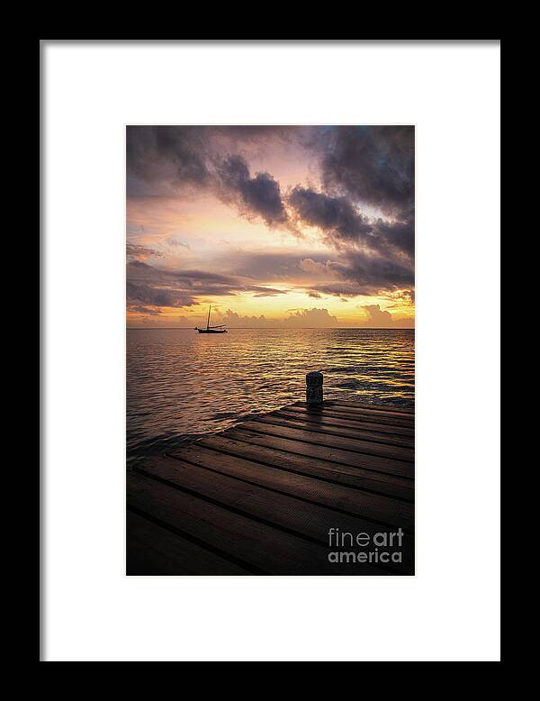 Caribbean Sunset Framed Print featuring the photograph Caribbean sunset by Yuri Santin