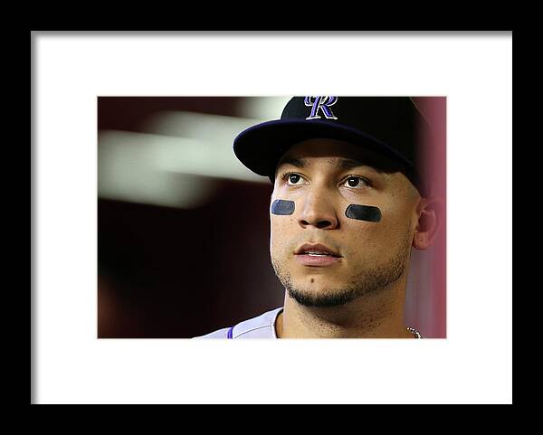 National League Baseball Framed Print featuring the photograph Carlos Gonzalez by Christian Petersen